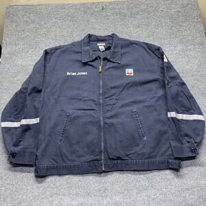 Bulwark EXCEL FR Mens Flame Resistant Chevron Work Jacket Reflective Navy XXL